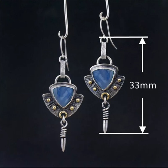 Elegant Boho Drop Earrings 925 Silver Cubic Zircon - Picture 2 of 3